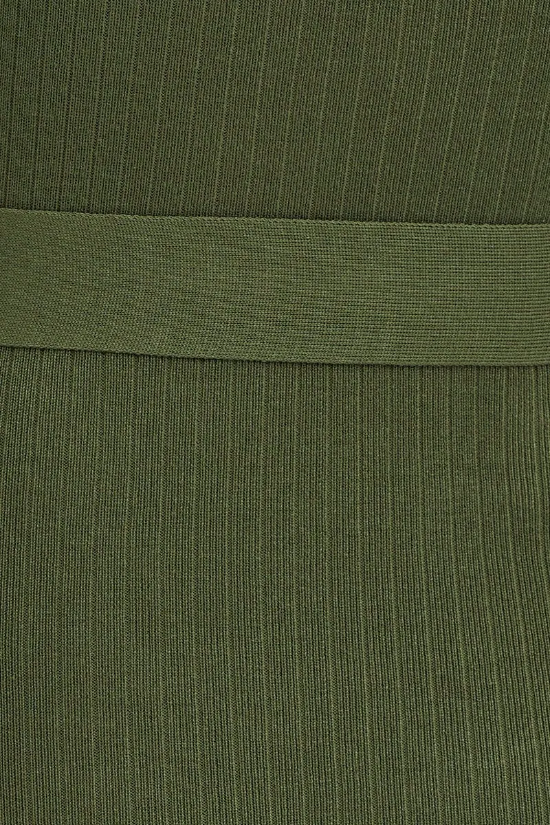 Green Knit Dress Evening Bodycon