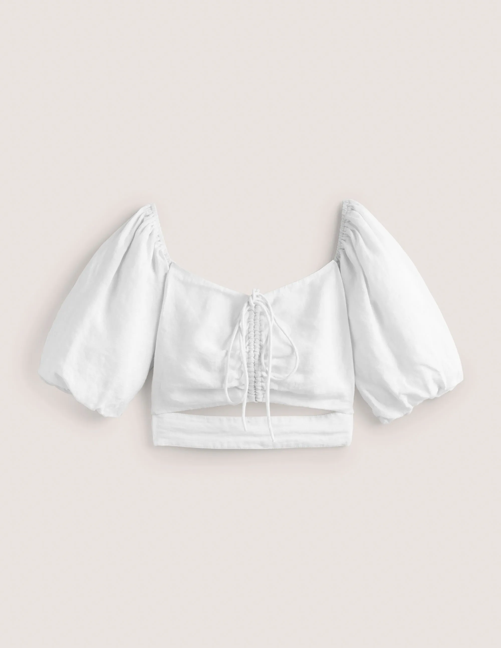 Halterneck Cut Out Crop Top-White