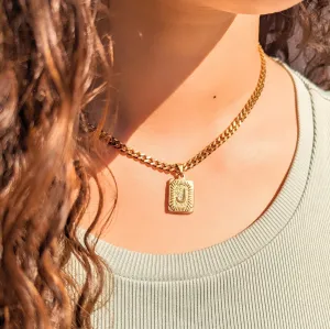 Initial Card Cuban Necklaces