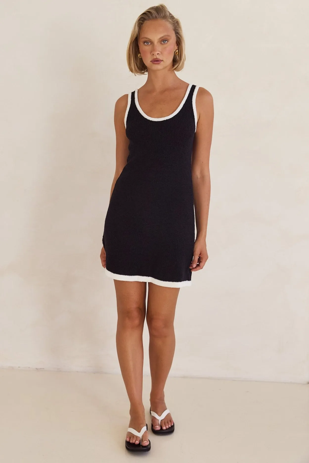 Ivy Knit Mini Dress (Black)
