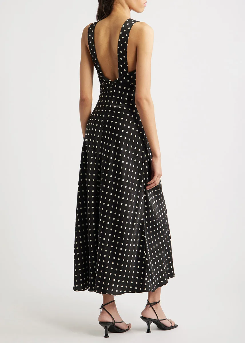 Julia Polka Dot Slip Dress - Black & White