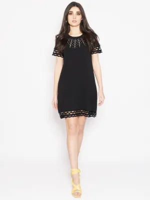 Knitted dress with Black Band hem