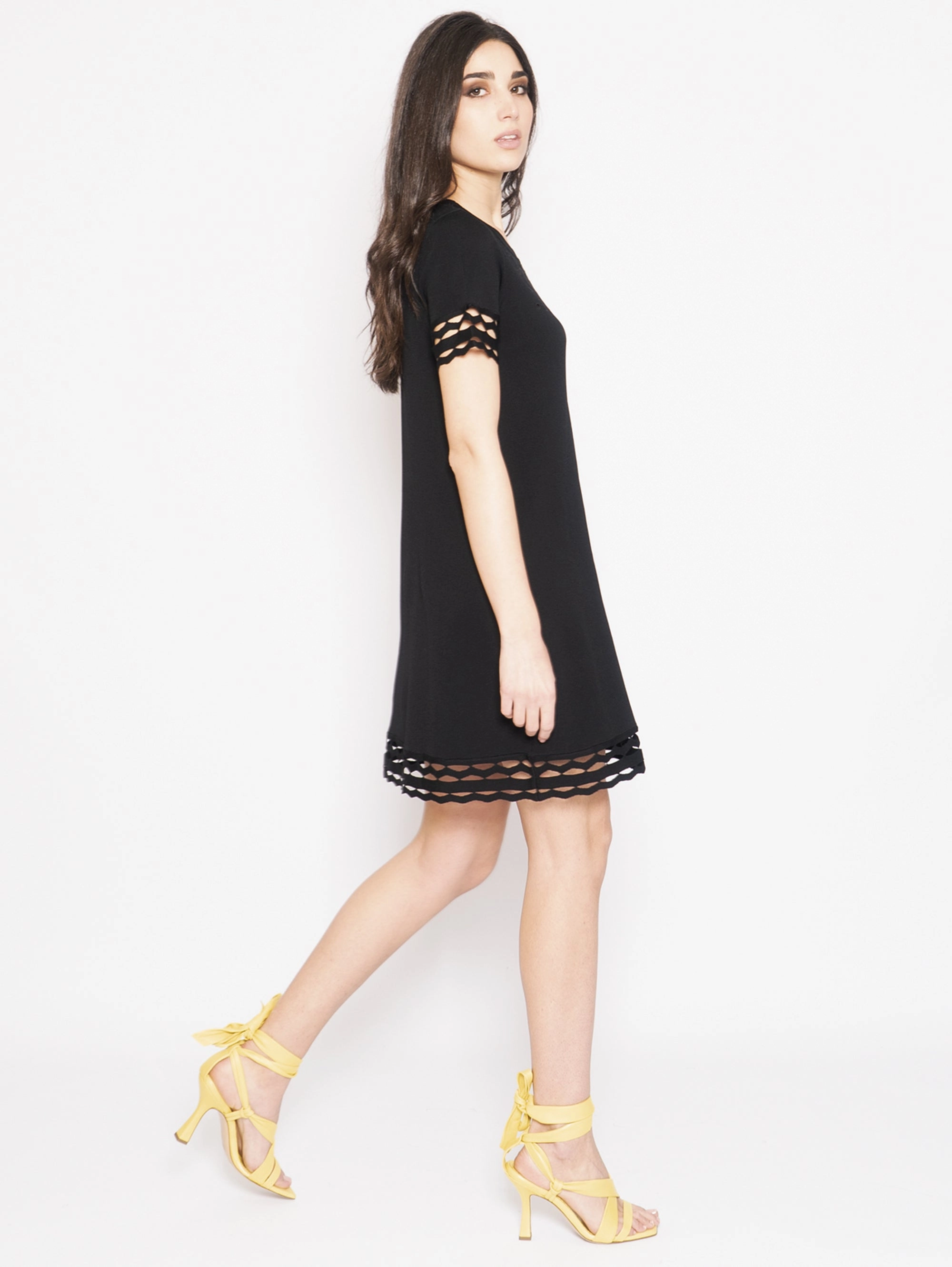 Knitted dress with Black Band hem