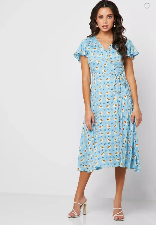 Lavinia Wrap Dress Sky