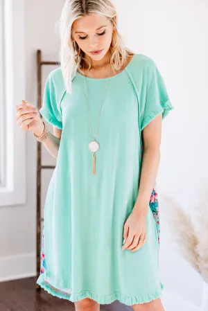 Lighten The Mood Emerald Green Floral Dress