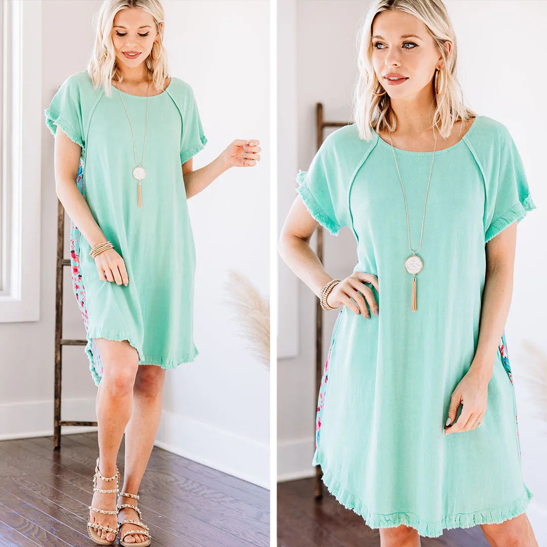 Lighten The Mood Emerald Green Floral Dress