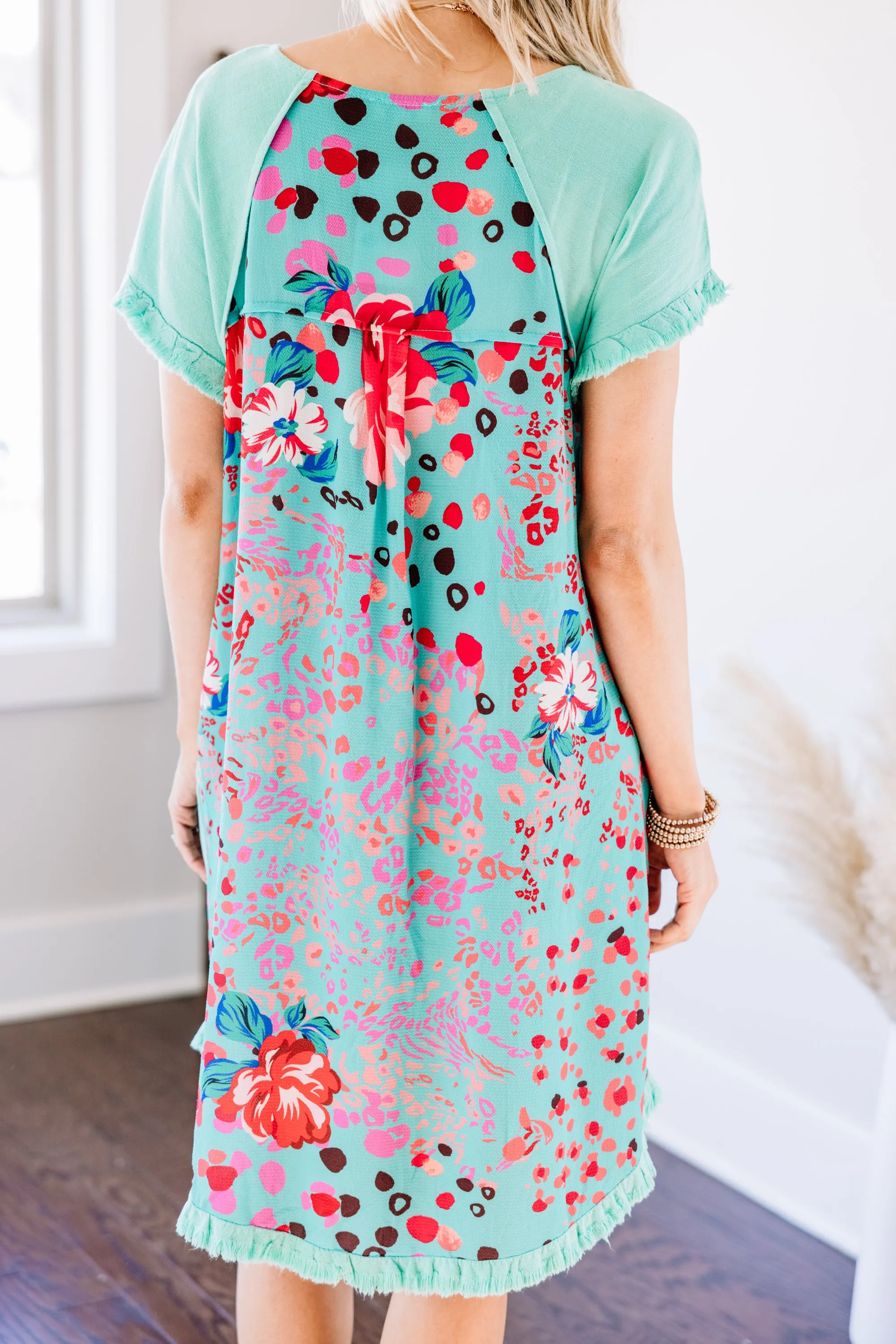 Lighten The Mood Emerald Green Floral Dress