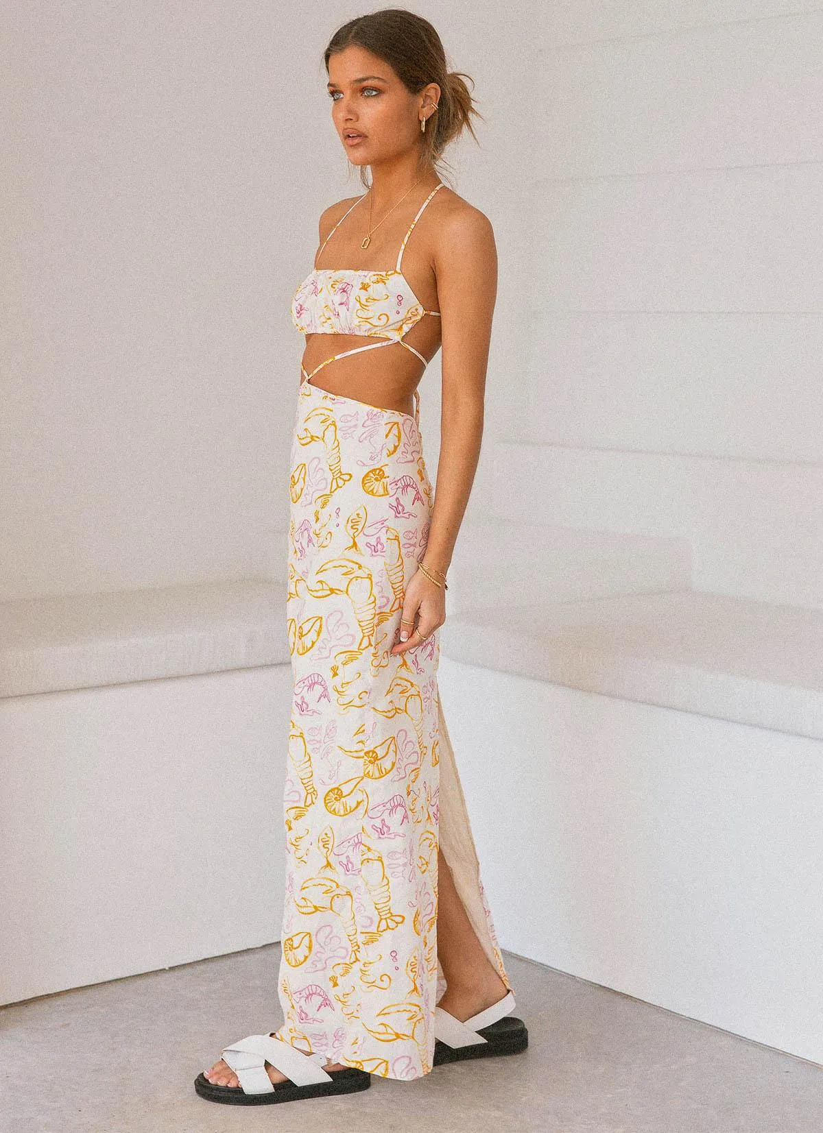 Limonada Linen Maxi Dress - Oceanus