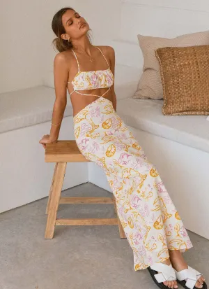 Limonada Linen Maxi Dress - Oceanus