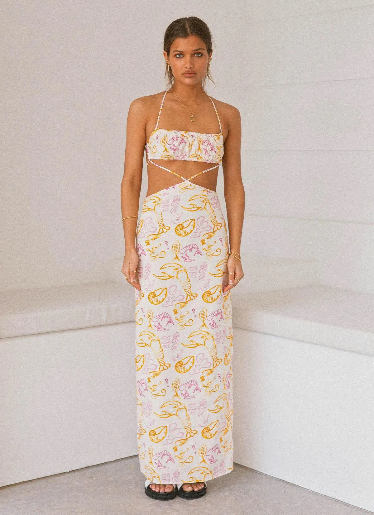 Limonada Linen Maxi Dress - Oceanus