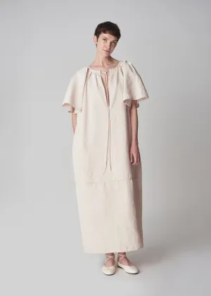 Linen Cape Dress in Whisper Pink