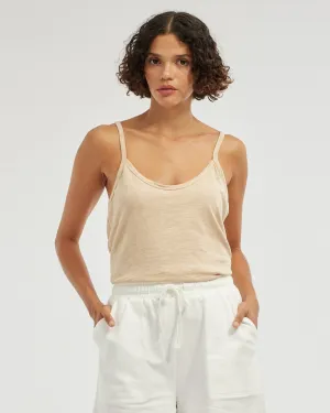 Lise Raw Hem Singlet - Hummus