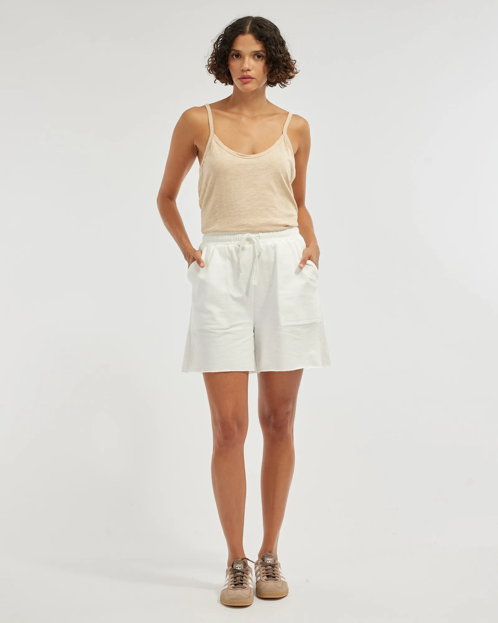 Lise Raw Hem Singlet - Hummus