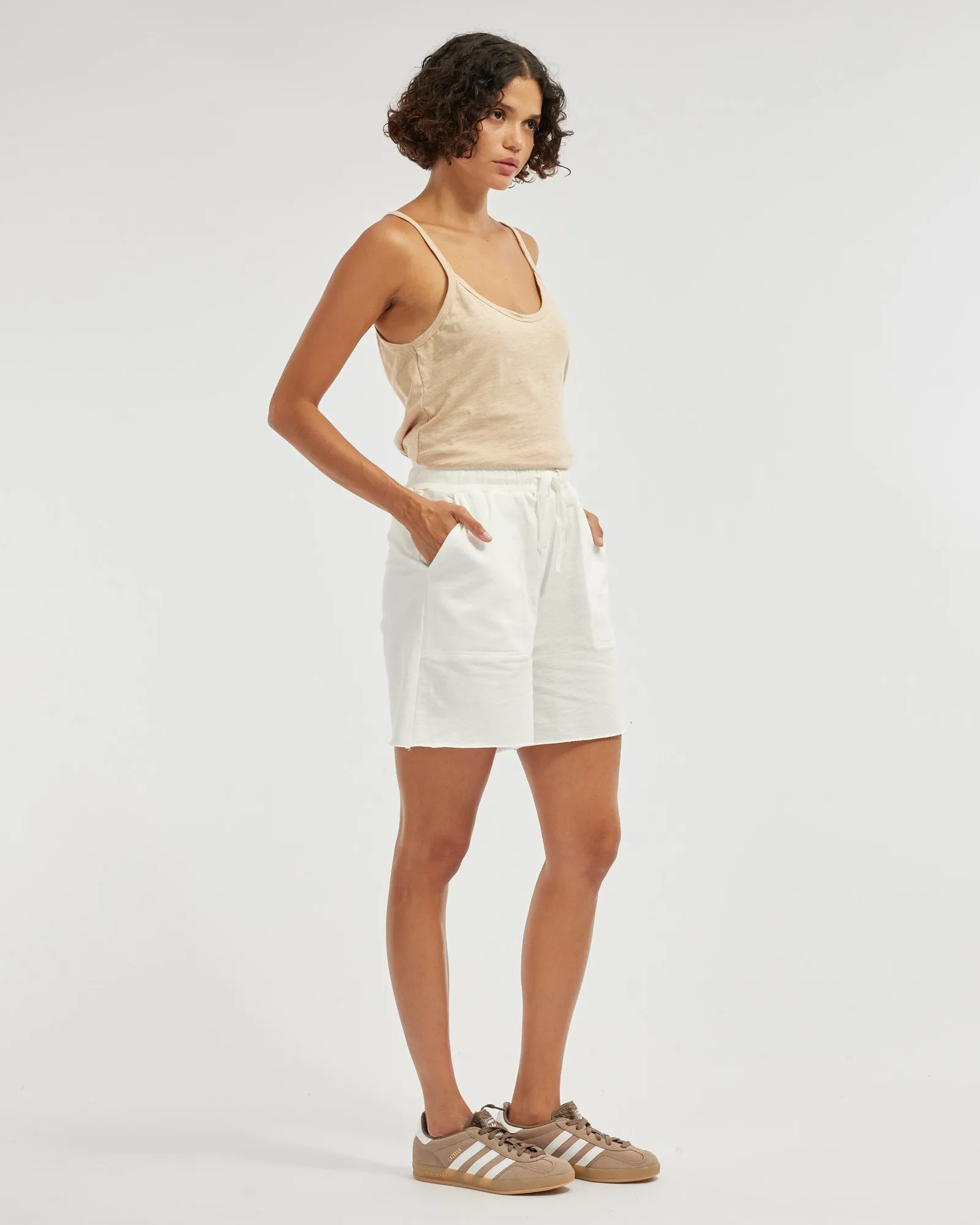 Lise Raw Hem Singlet - Hummus