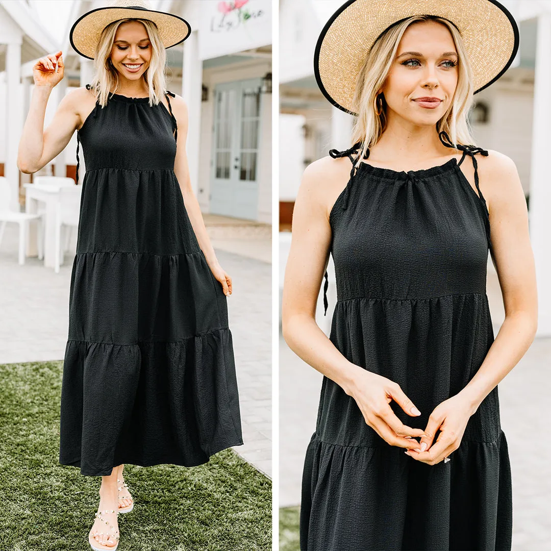 Living The Dream Black Tiered Maxi Dress