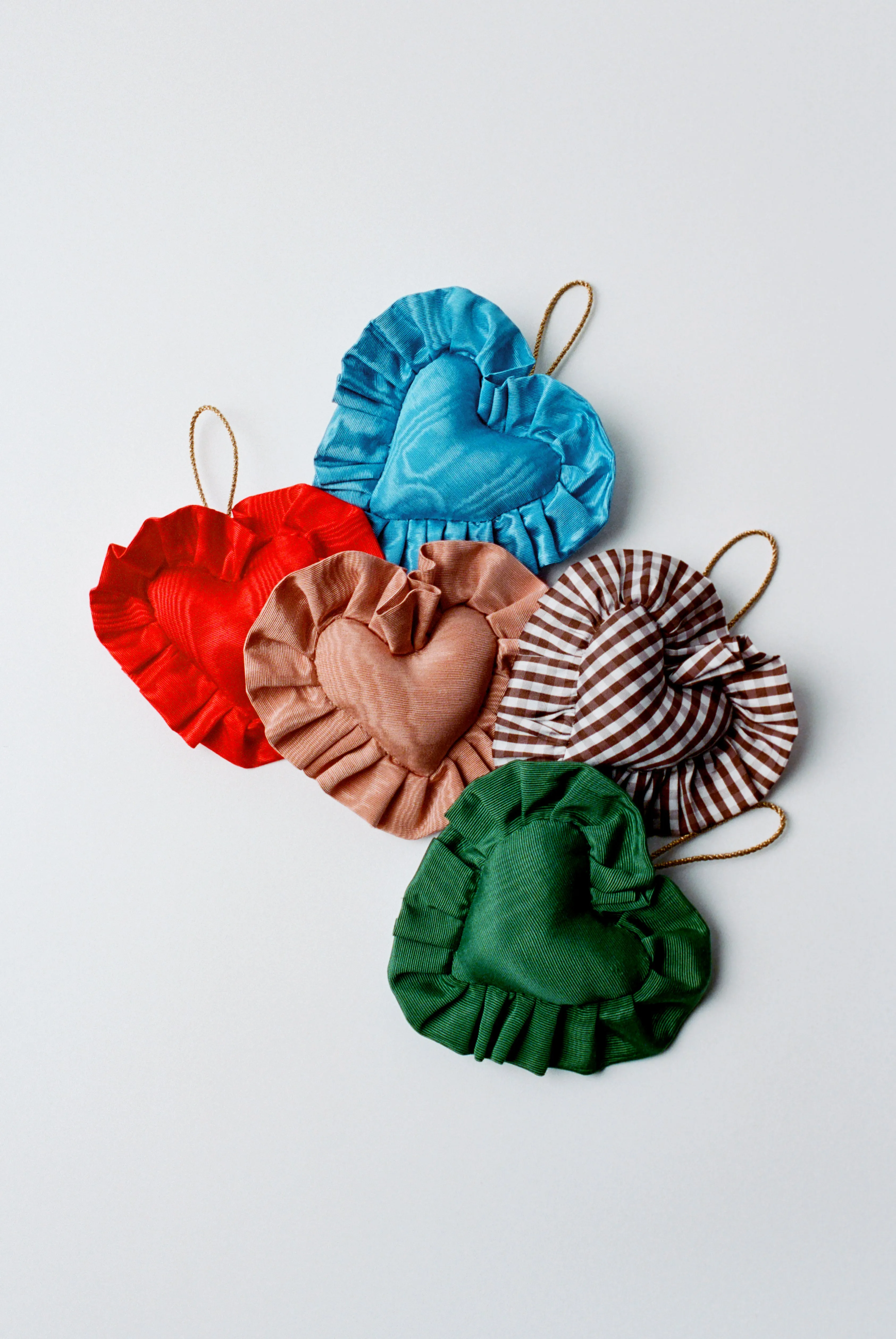 LR x Tara Roma Brown Gingham Ruffle Heart Ornament