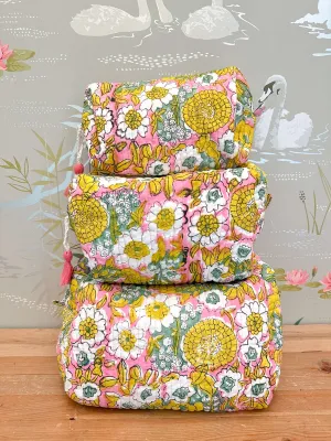 Maison de Frédéric Cosmetic Bag Set- Chartreuse/Pink