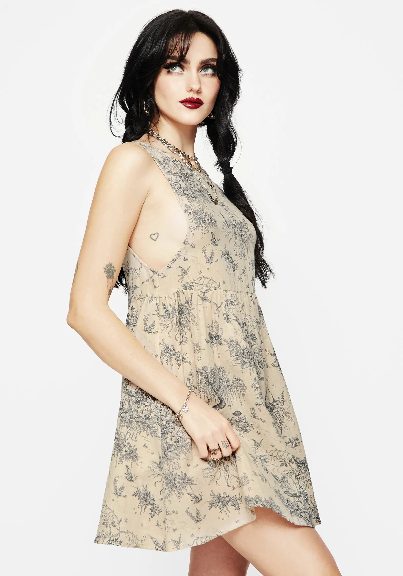 Maypole Cotton Print Mini Smock Dress