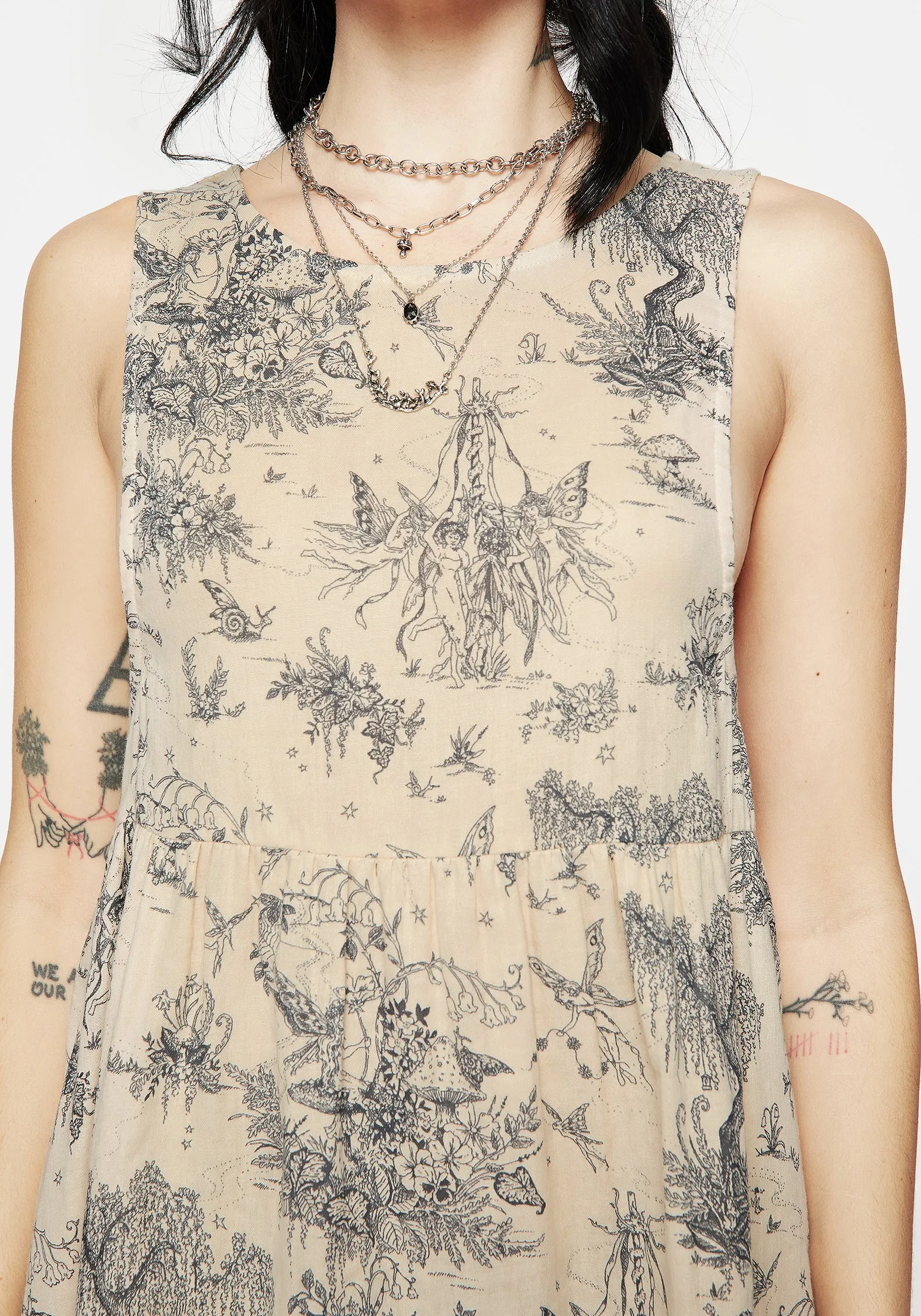 Maypole Cotton Print Mini Smock Dress