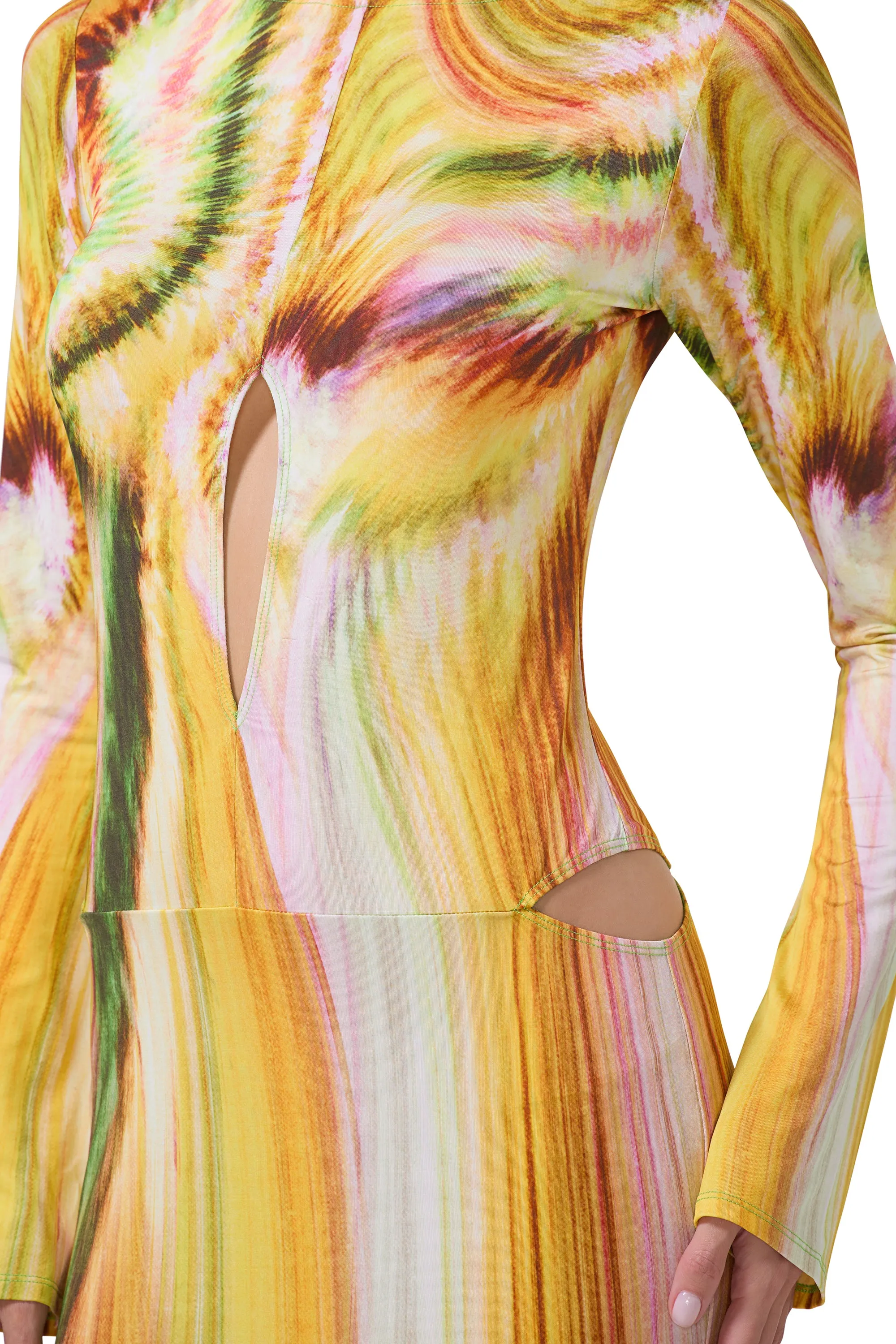 Nadine Dress - Lime Swirl