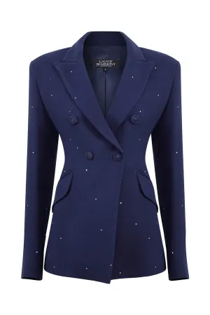 Navy Crystals Jacket - Imogen