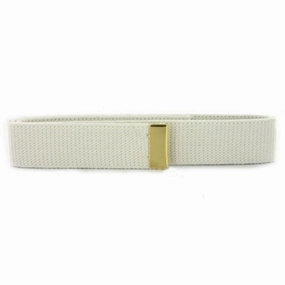 Navy Belt: White Cotton with 24k Gold Tip - male