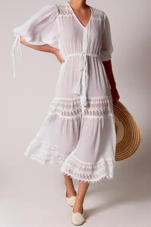 Nolina Button-Down Gauze Dress