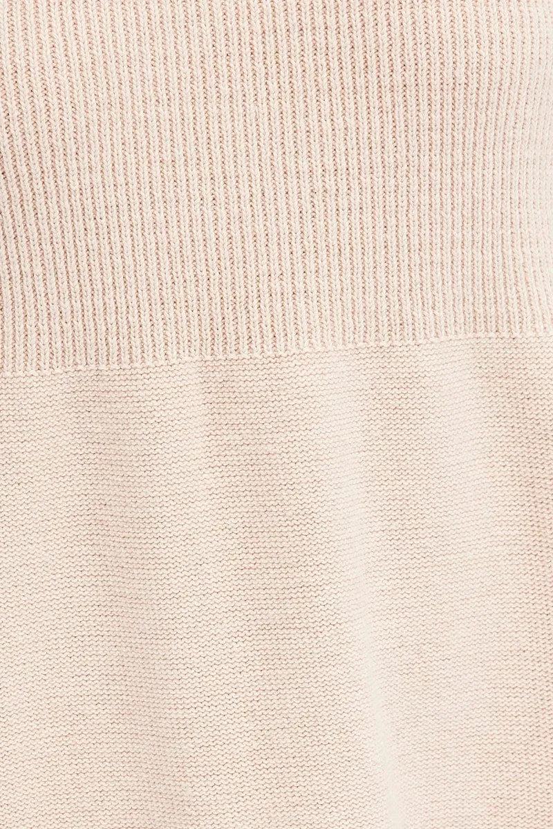Pink Knit Dress Long Sleeve