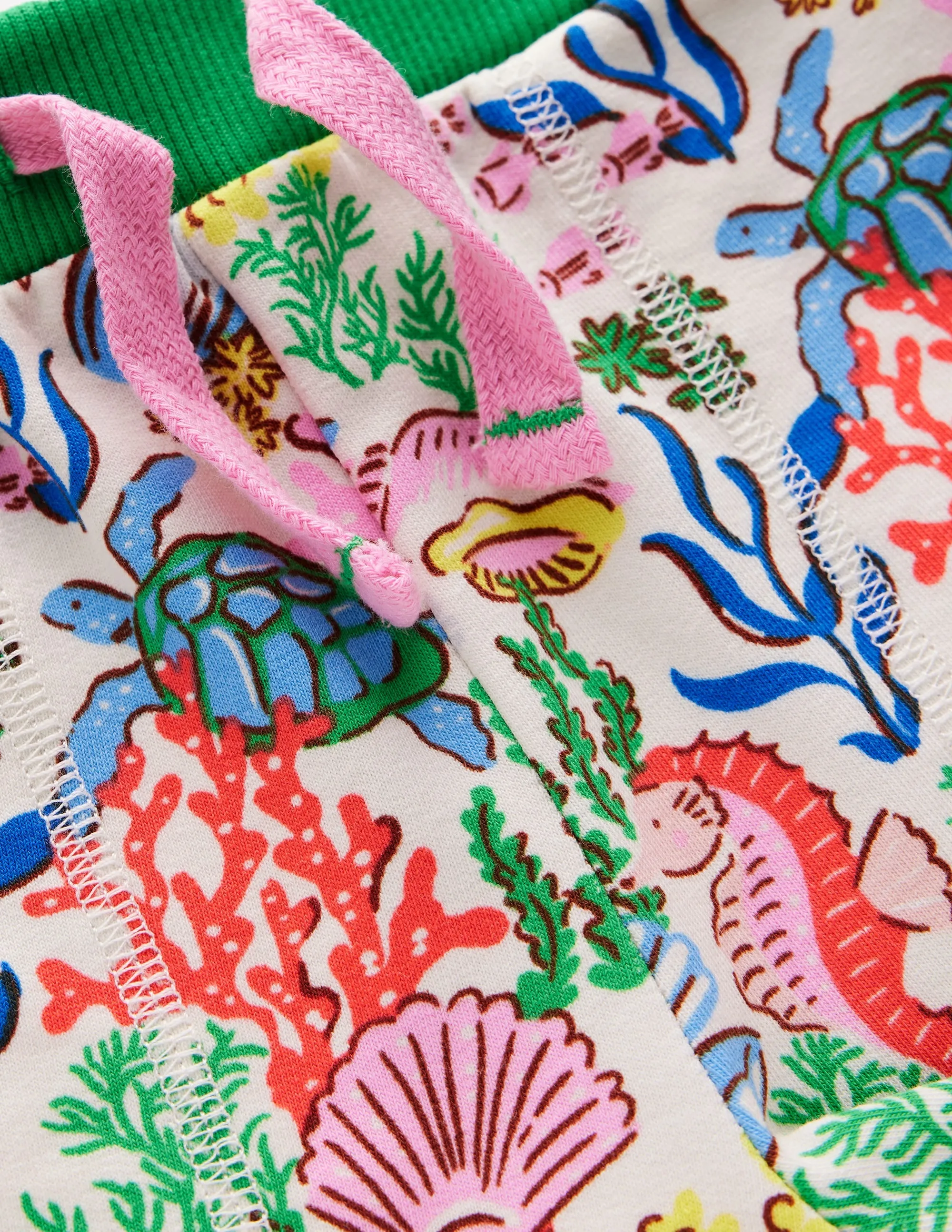 Printed Jersey Shorts-Multi Coral Cove