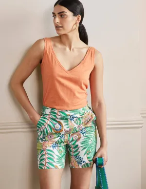 Pull On Shorts-Ivory. Pineapple Bloom