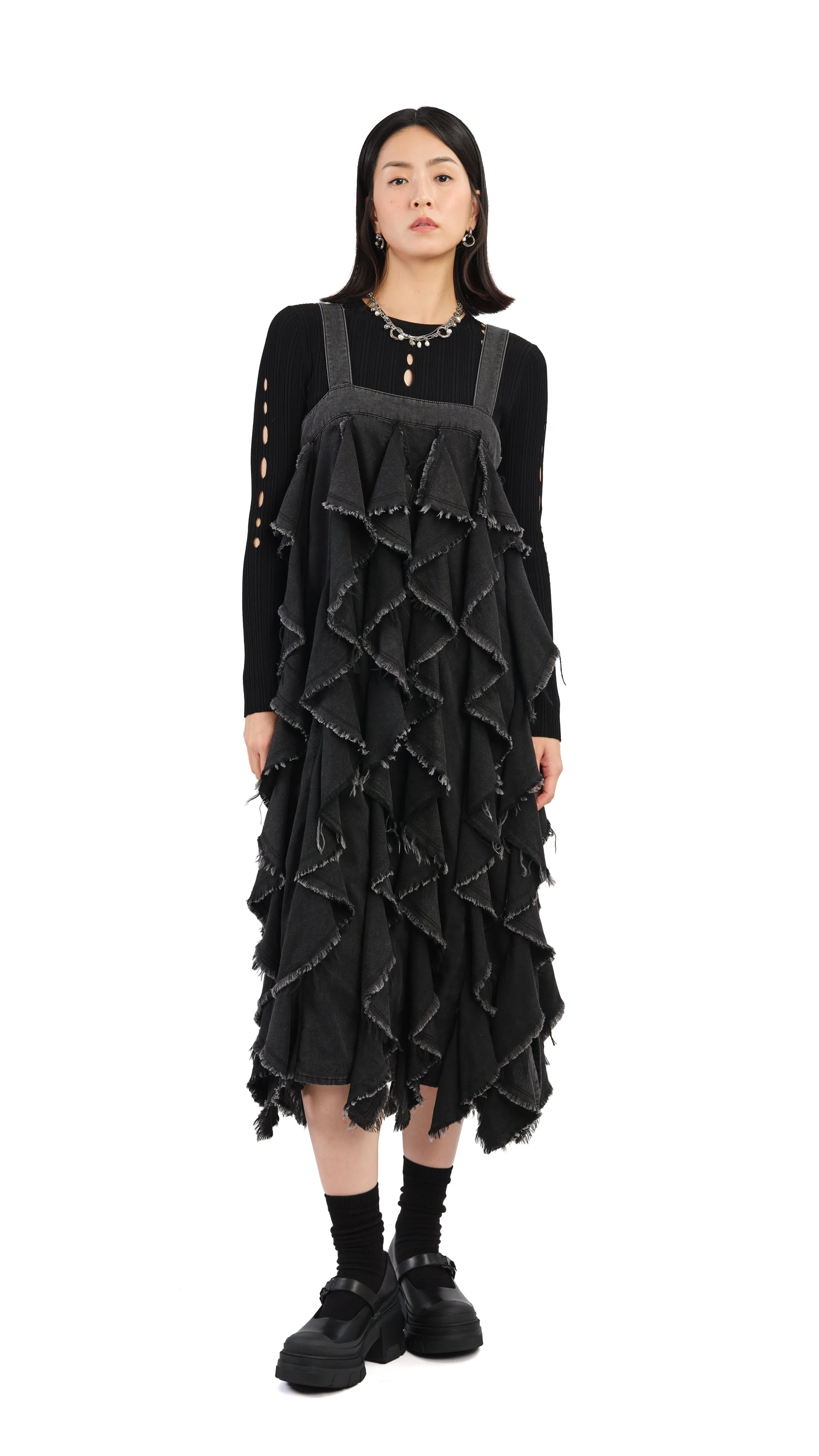 Ruffles Denim Dress