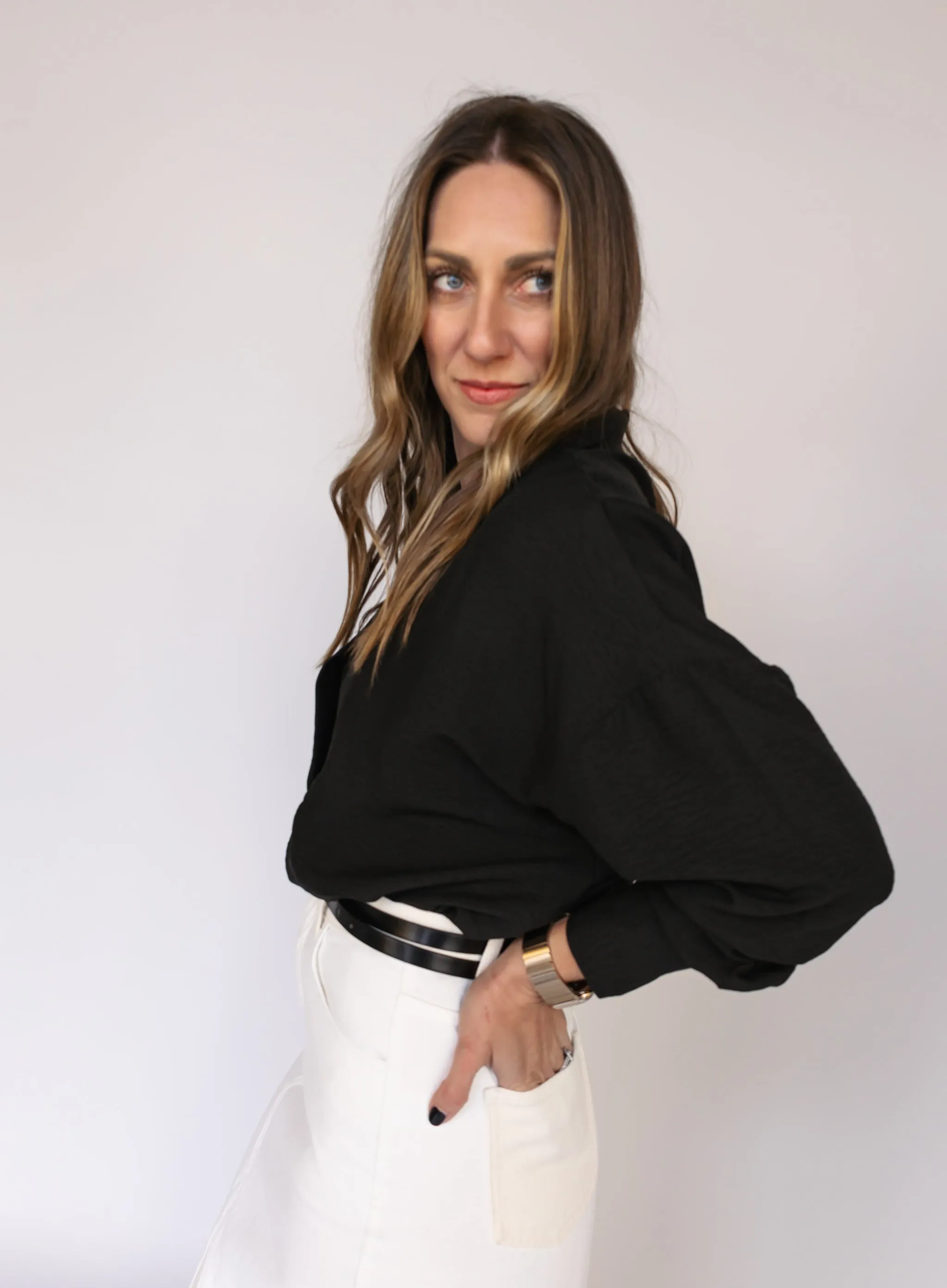 Ryker Oversized Blouse - Black - Final Sale