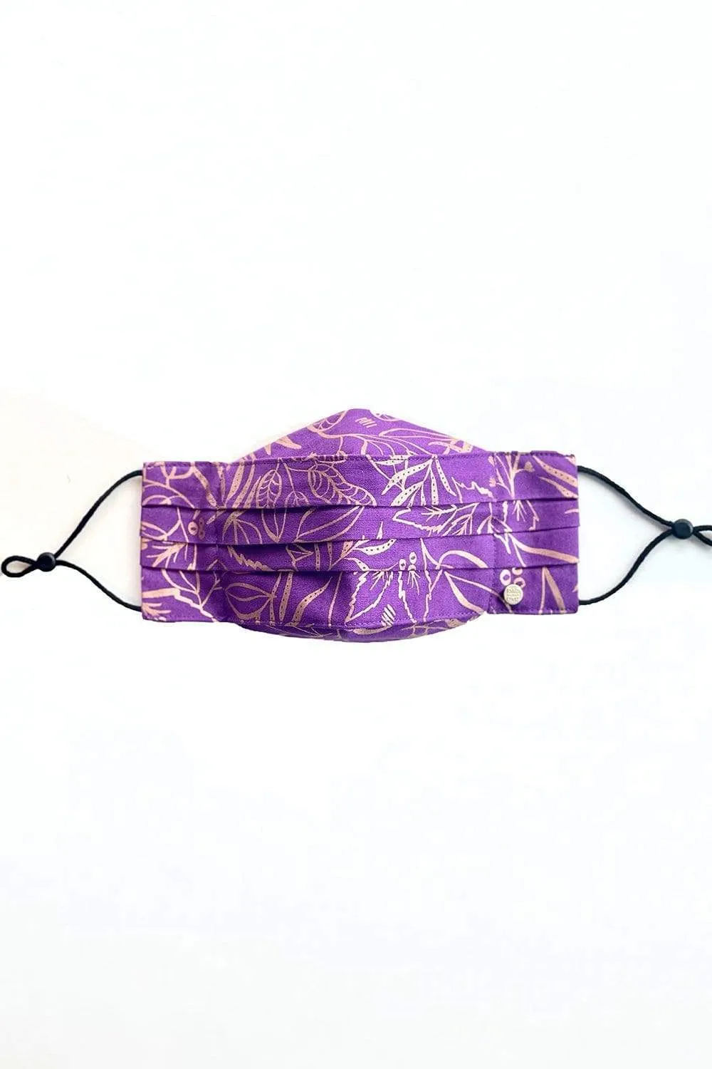 Safely Sip Mask Tropical Gold Flower - Purple