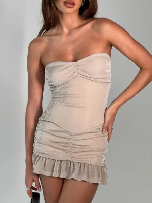 Sansevero Strapless Mini Dress Champagne