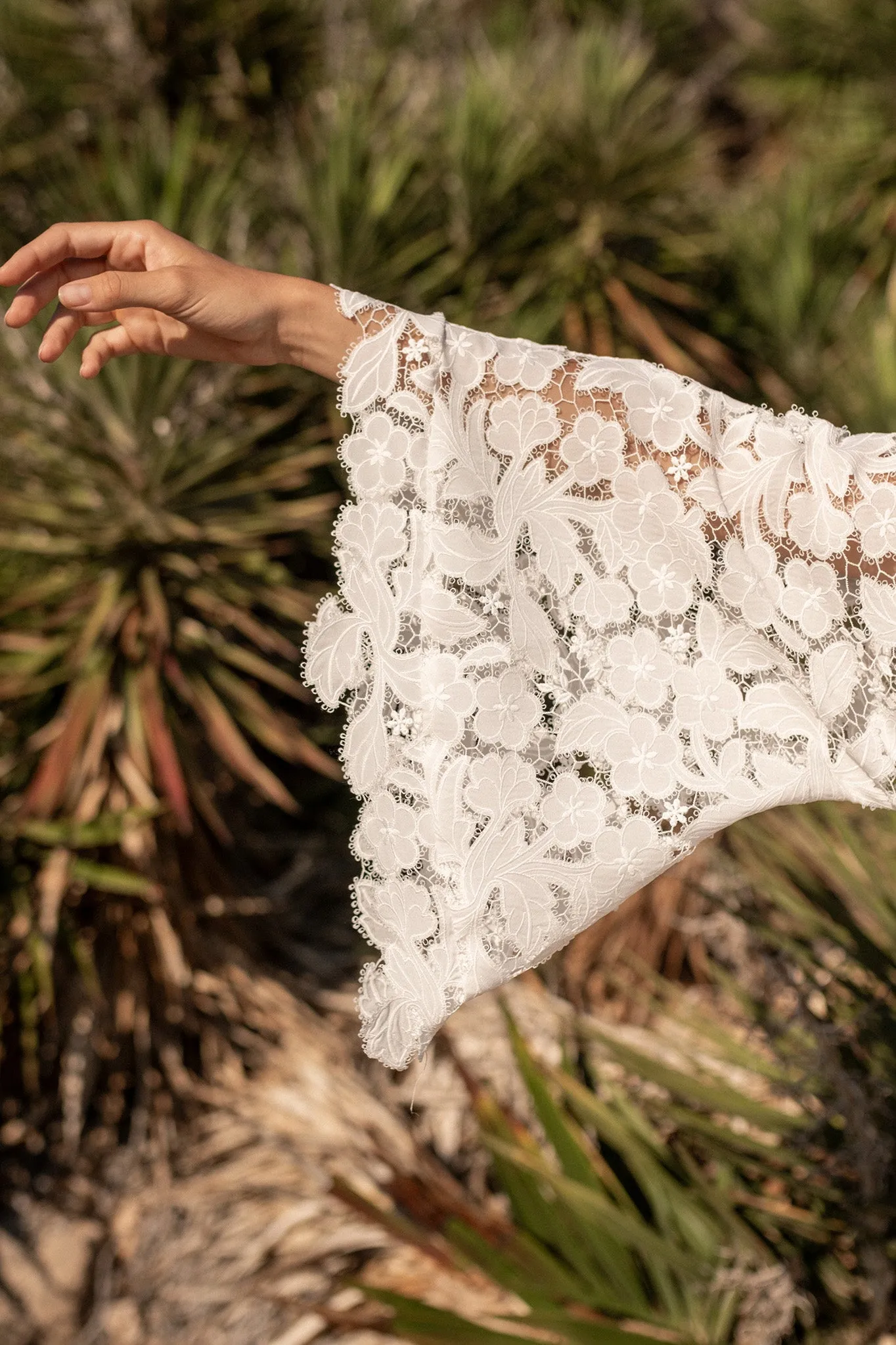 Sasha Floral Cut-out Lace Caftan