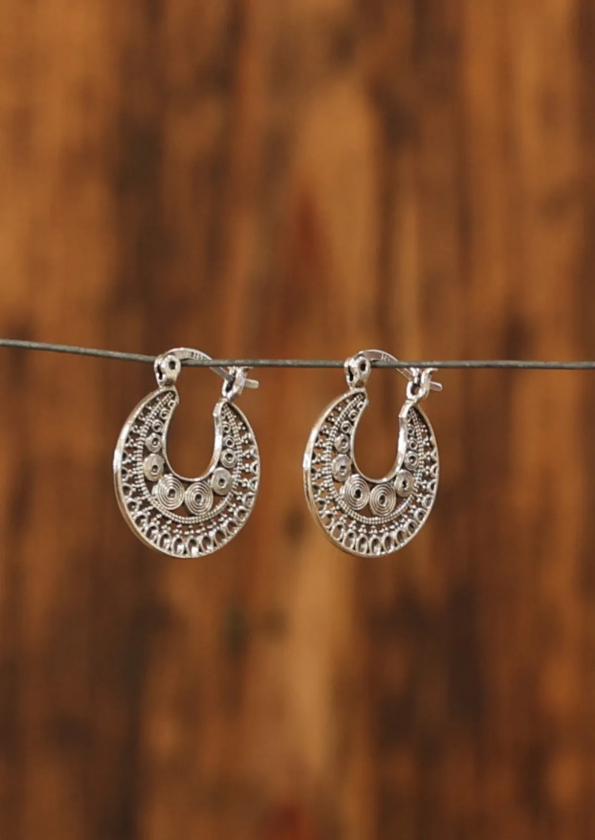 Serenity Spirals Silver Earrings
