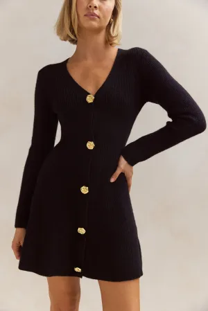 Sienna Knit Mini Dress (Black)