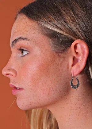 Silver Filigree Hoop Earrings
