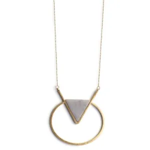 Splendid Iris Round With Grey Inset Necklace N4019