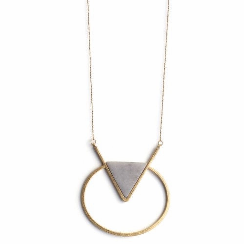 Splendid Iris Round With Grey Inset Necklace N4019