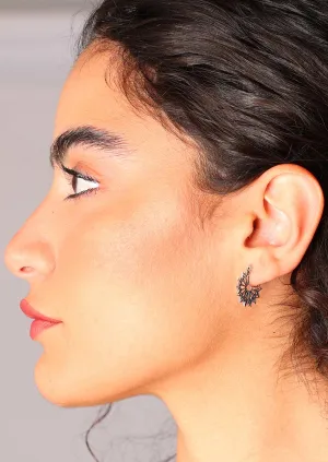 Starburst Silver Hoops