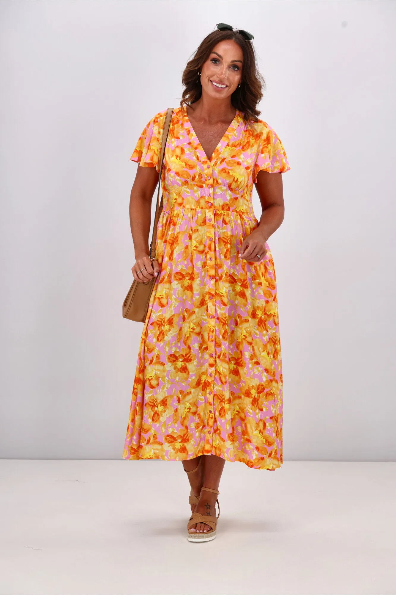Sunday Boho Katelyn Dress Pink Floral