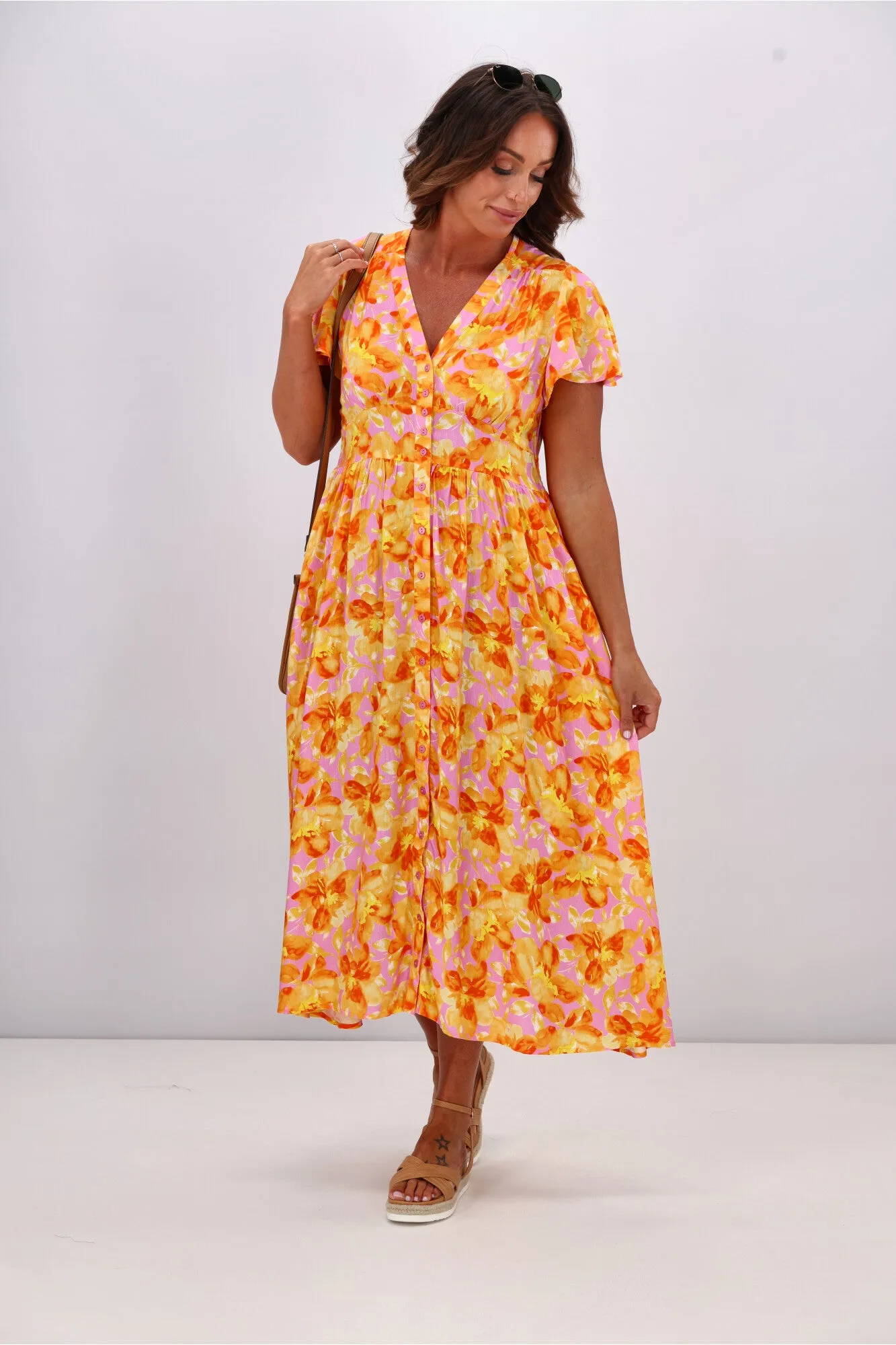 Sunday Boho Katelyn Dress Pink Floral