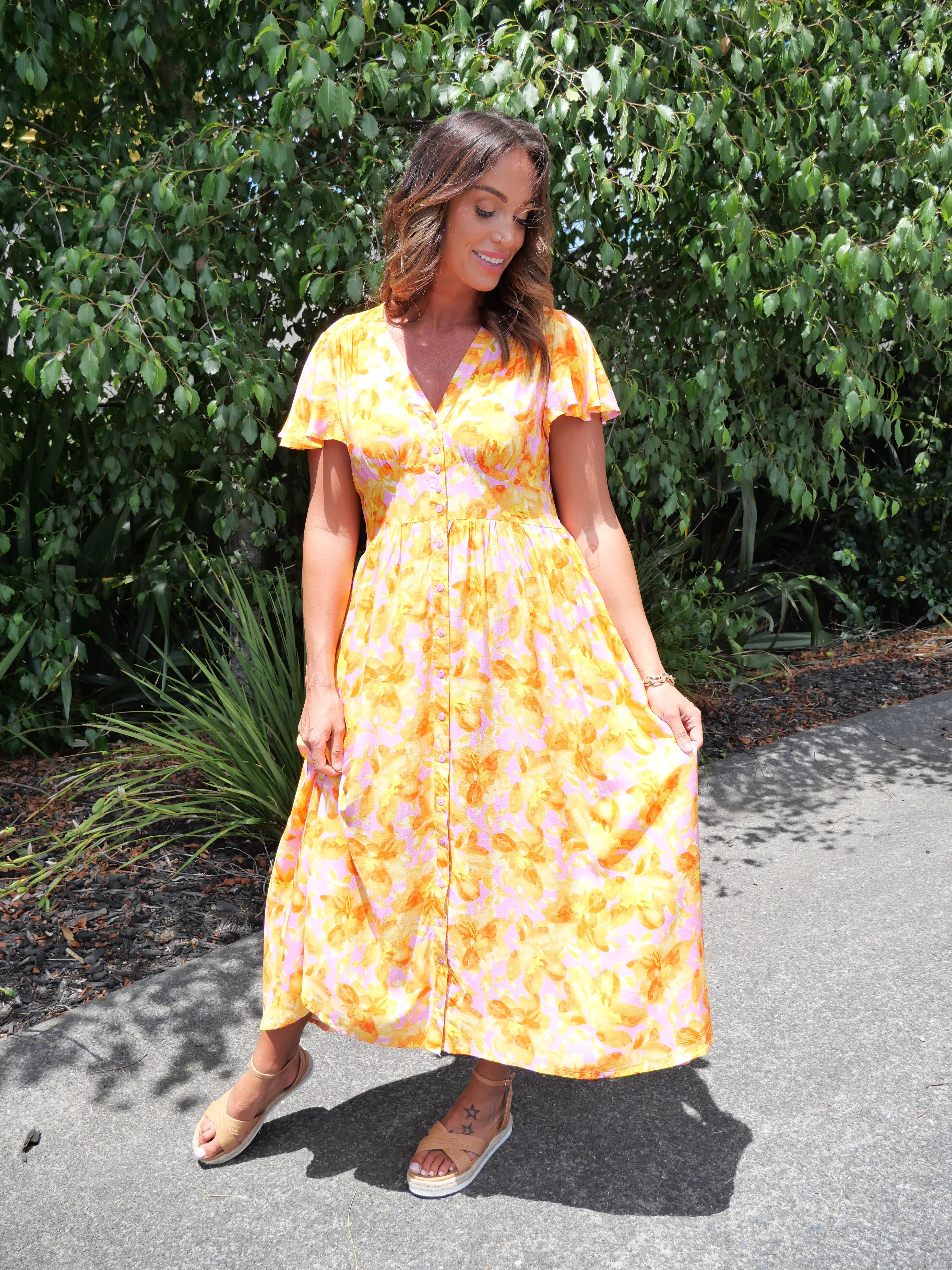 Sunday Boho Katelyn Dress Pink Floral