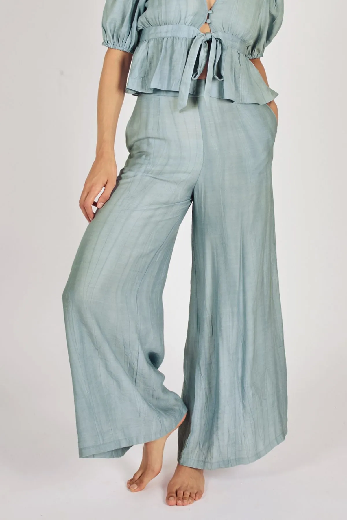 Sunkissed Wide Boy Trousers in Blue