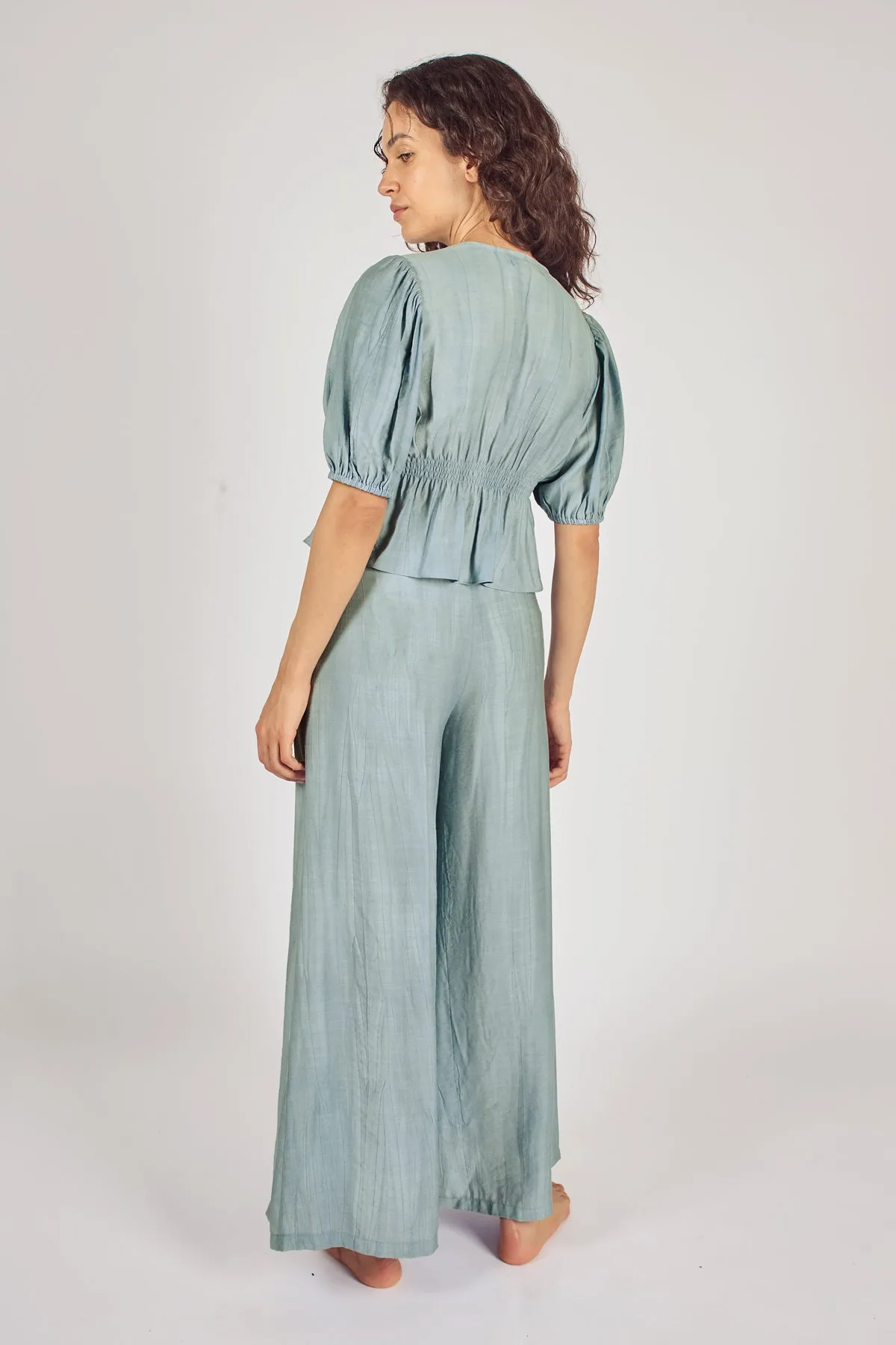 Sunkissed Wide Boy Trousers in Blue