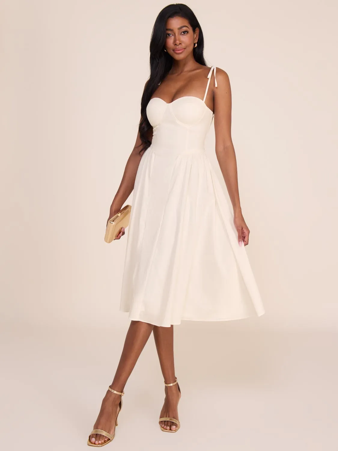 Sweetheart Poplin Fit & Flare Dress