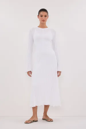 SYLVIA OFF WHITE KNIT MIDI DRESS