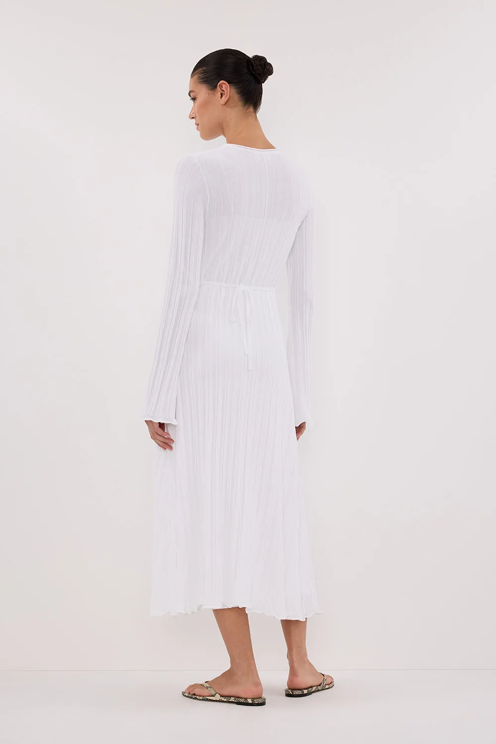 SYLVIA OFF WHITE KNIT MIDI DRESS