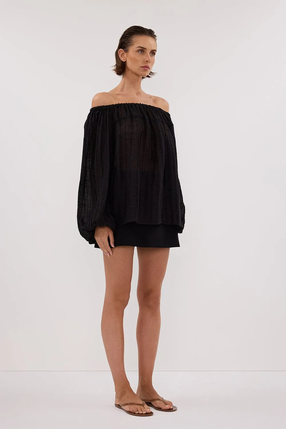 TAHITI BLACK LONG SLEEVE TOP